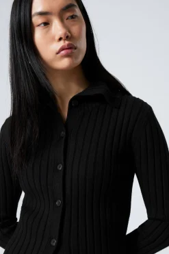 SCHMALER STRICK-CARDIGAN MIT ROLLKRAGEN|Weekday Best Sale