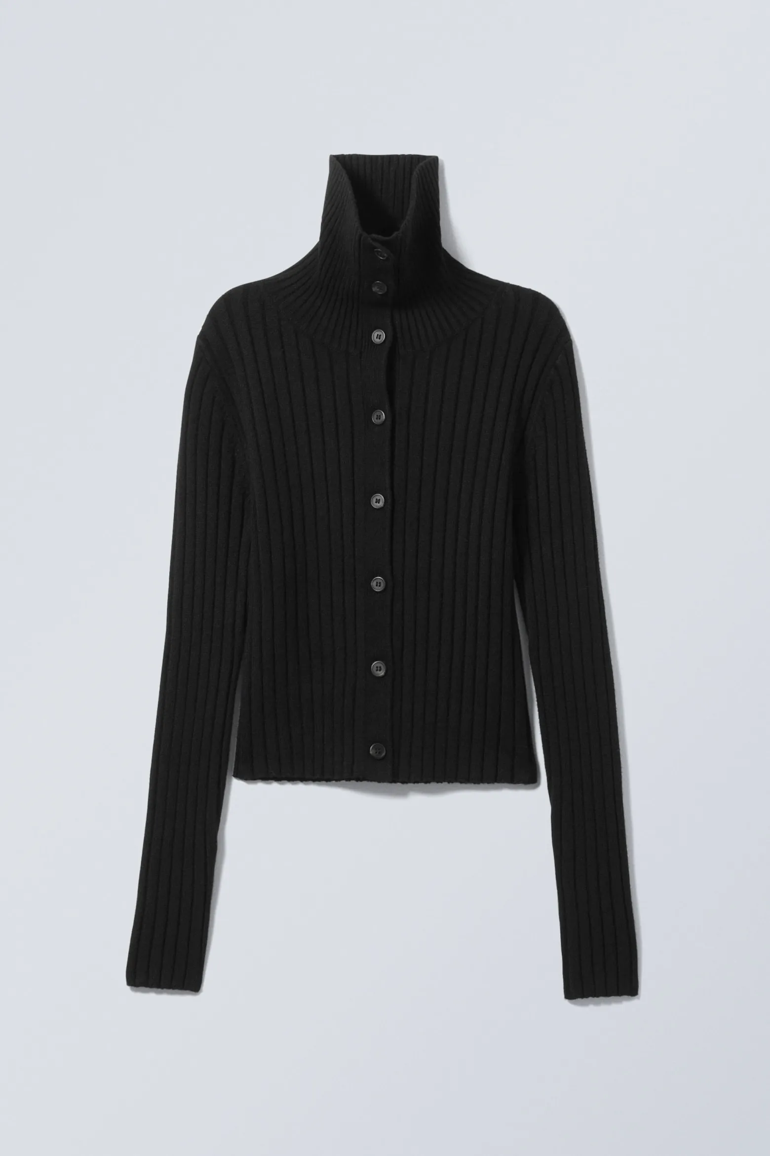 SCHMALER STRICK-CARDIGAN MIT ROLLKRAGEN|Weekday Best Sale