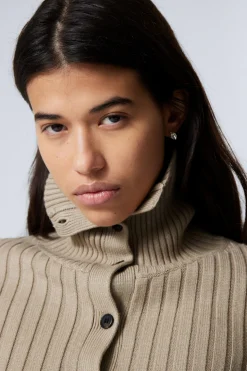 SCHMALER STRICK-CARDIGAN MIT ROLLKRAGEN|Weekday Best Sale