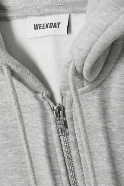 SCHWERER BOXY-KAPUZENPULLOVER MIT REISSVERSCHLUSS|Weekday Fashion