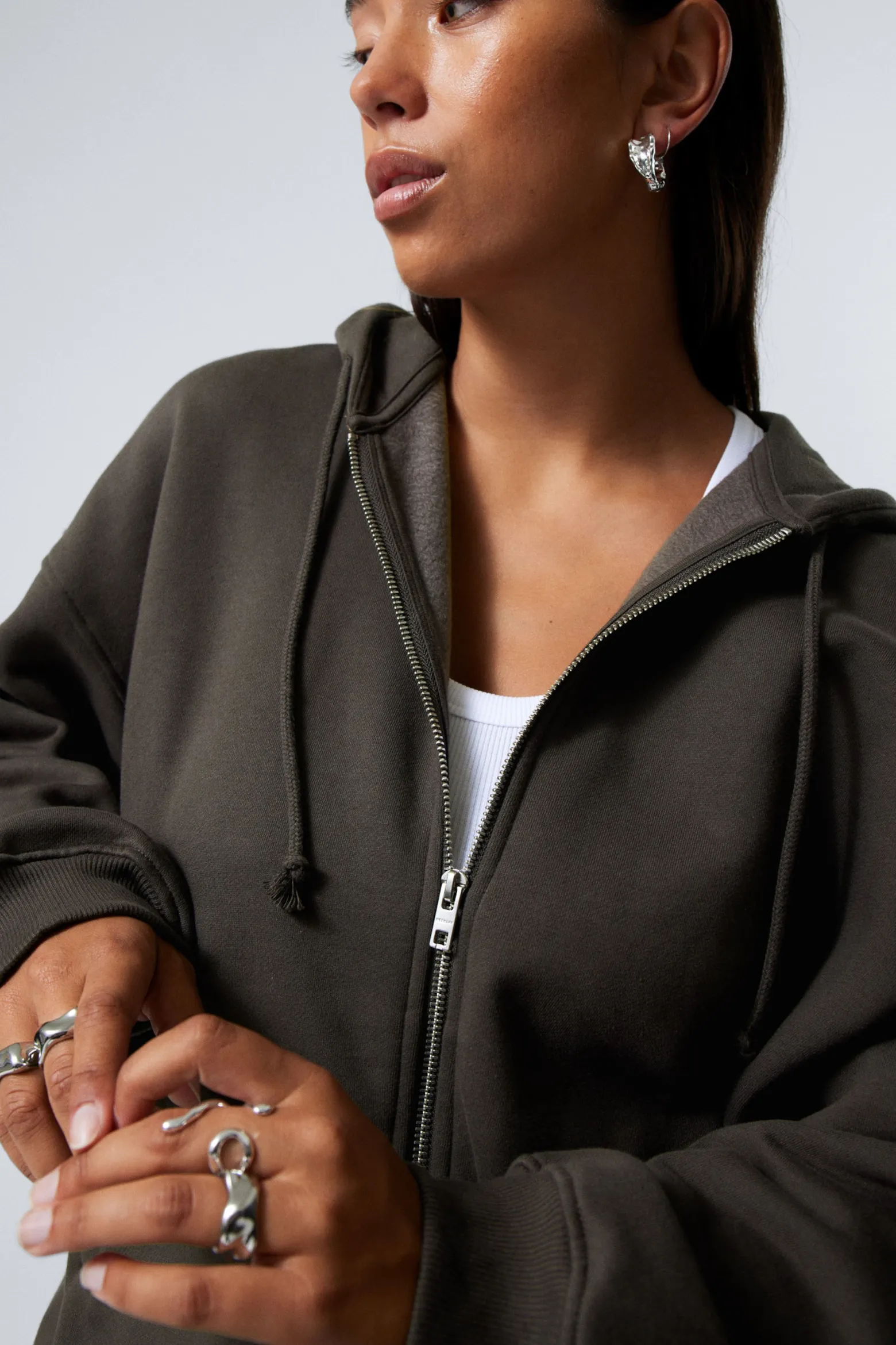 SCHWERER BOXY-KAPUZENPULLOVER MIT REISSVERSCHLUSS|Weekday Best Sale
