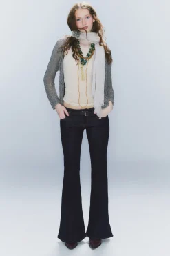 SKINNY-JEANS MIT SCHLAG UND NIEDRIGEM BUND|Weekday Cheap