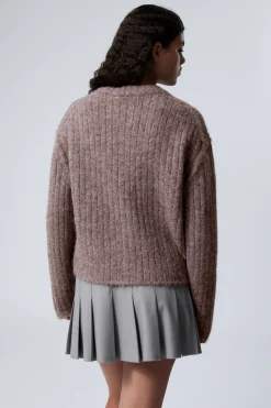 STRICKJACKE MIT ENTSPANNTER PASSFORM|Weekday Cheap