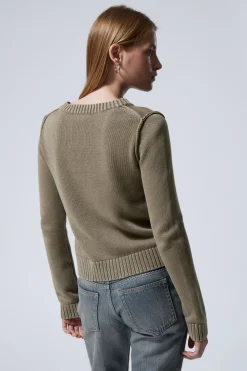 STRICKPULLOVER AUS BAUMWOLLE MIT PATCH-PRINT|Weekday Clearance