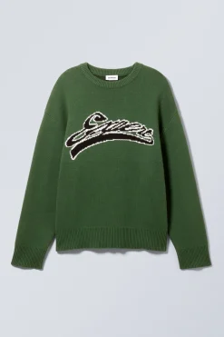 STRICKPULLOVER MIT PRINT CYPHER|Weekday Cheap