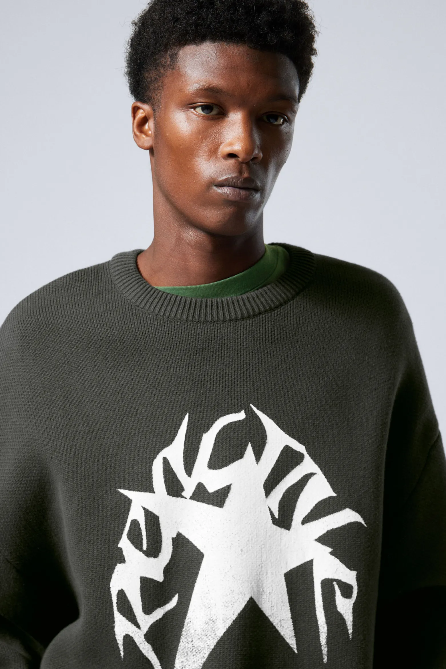 STRICKPULLOVER MIT PRINT CYPHER|Weekday Best Sale