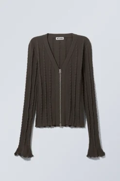 STRUKTURIERTER ZIP-CARDIGAN|Weekday Outlet