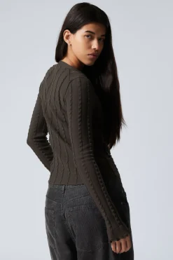 STRUKTURIERTER ZIP-CARDIGAN|Weekday Outlet