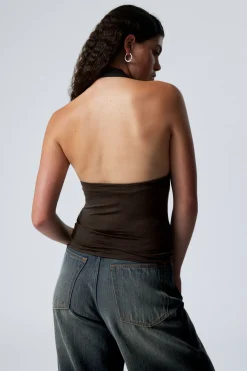 TIEF SITZENDES NECKHOLDER-TOP|Weekday Sale