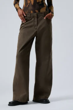 WEITE BAUMWOLLHOSE IN WASHED-OPTIK|Weekday Store