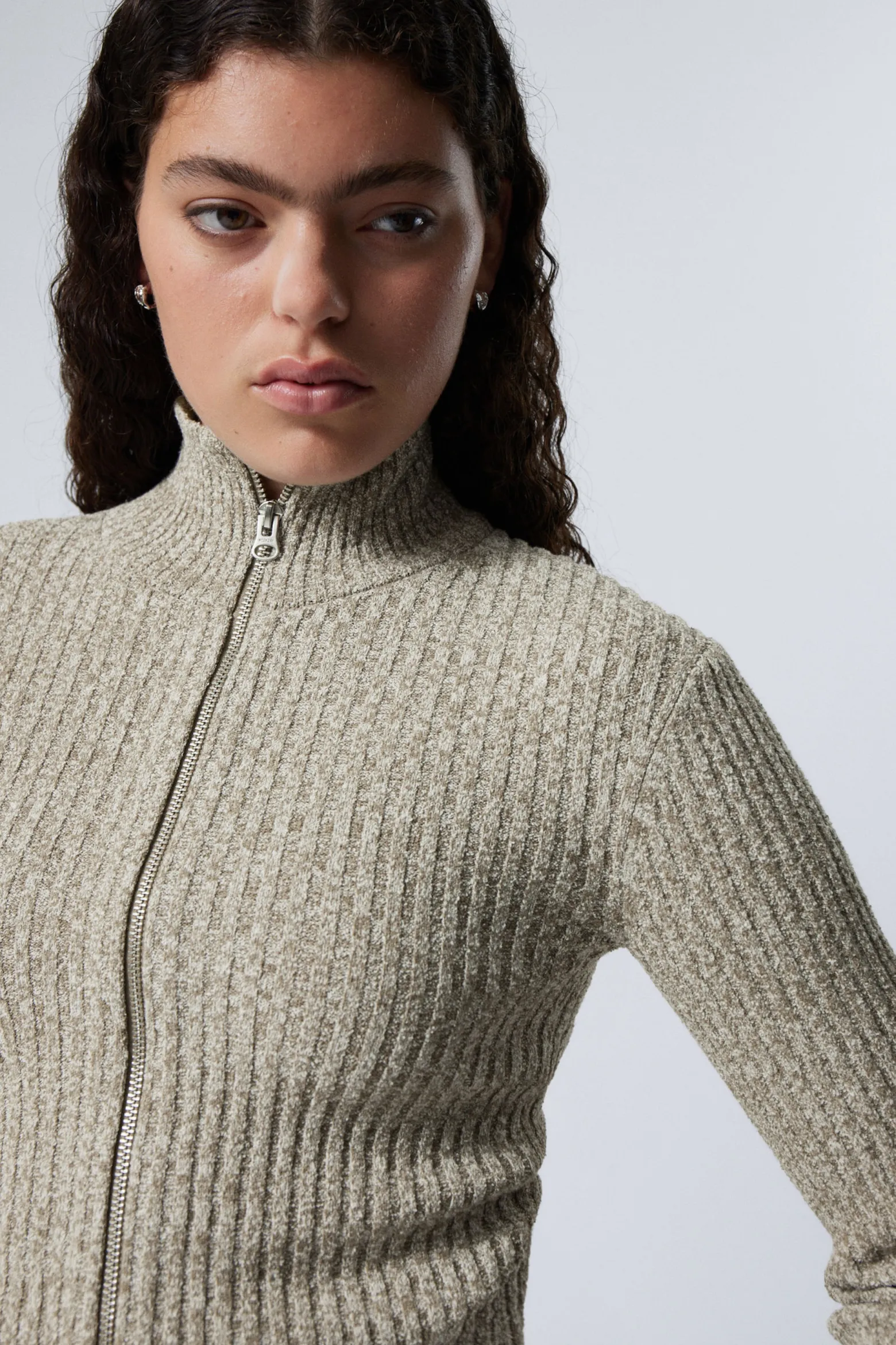 ZIP-CARDIGAN AUS CHENILLE|Weekday Cheap