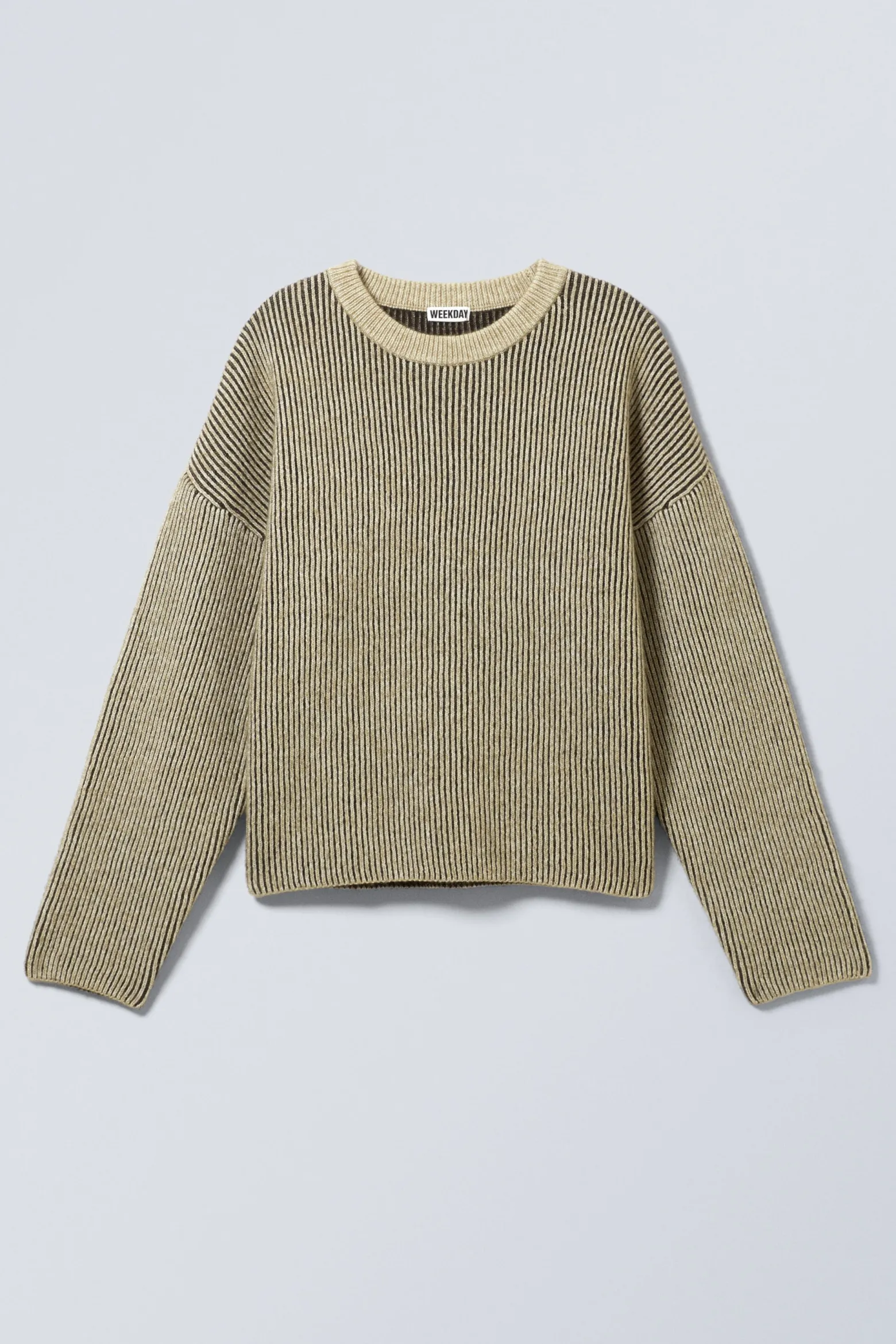 ZWEIFARBIGER STRICKPULLOVER AUS WOLLMISCHUNG|Weekday Sale
