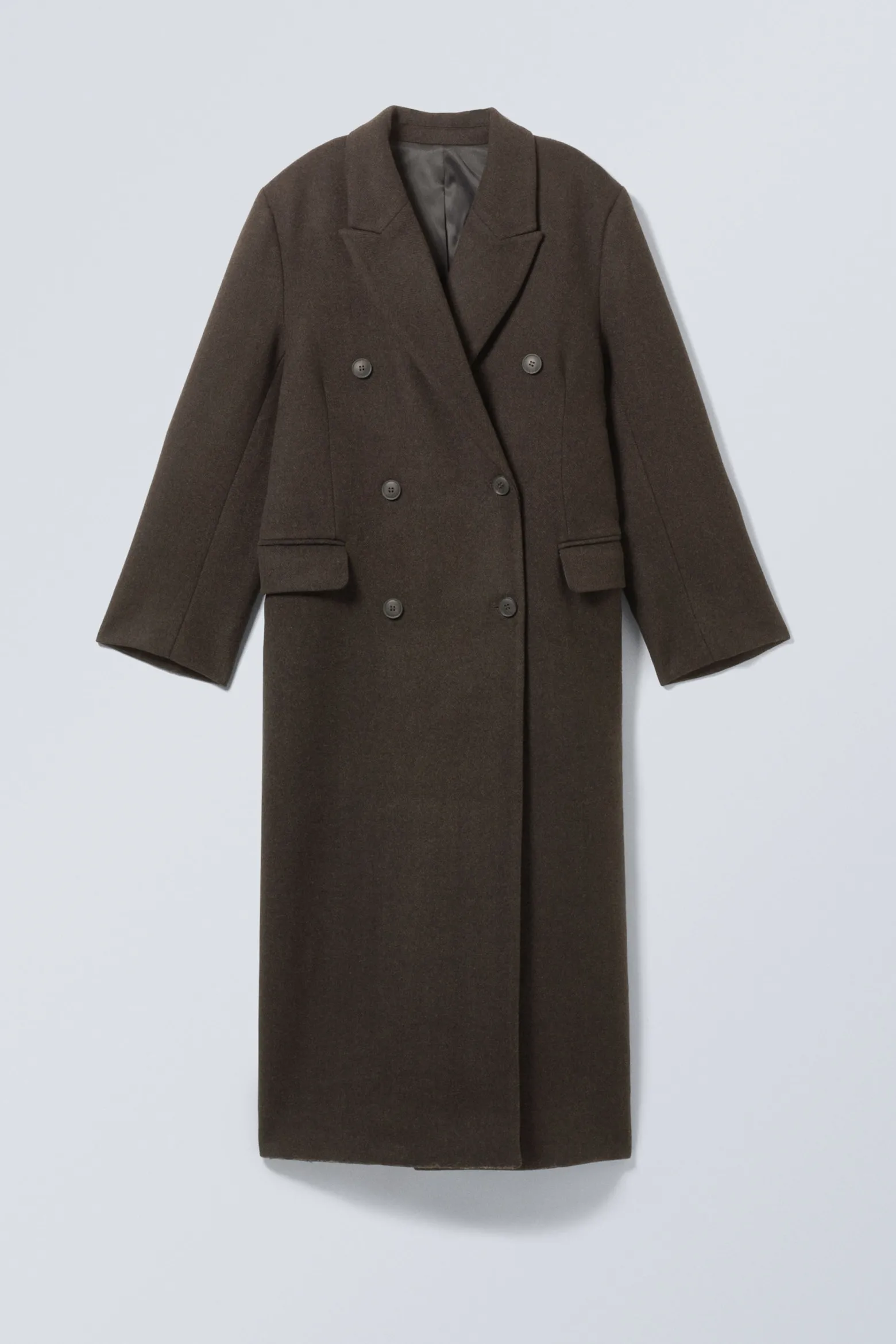 ZWEIREIHIGER OVERSIZED-MANTEL AUS WOLLMISCHUNG|Weekday Shop