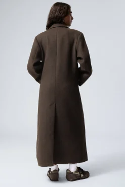 ZWEIREIHIGER OVERSIZED-MANTEL AUS WOLLMISCHUNG|Weekday Shop