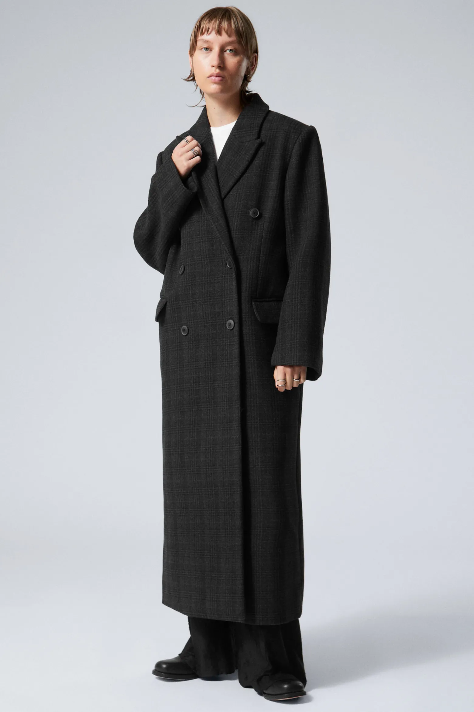 ZWEIREIHIGER OVERSIZED-MANTEL AUS WOLLMISCHUNG|Weekday Clearance