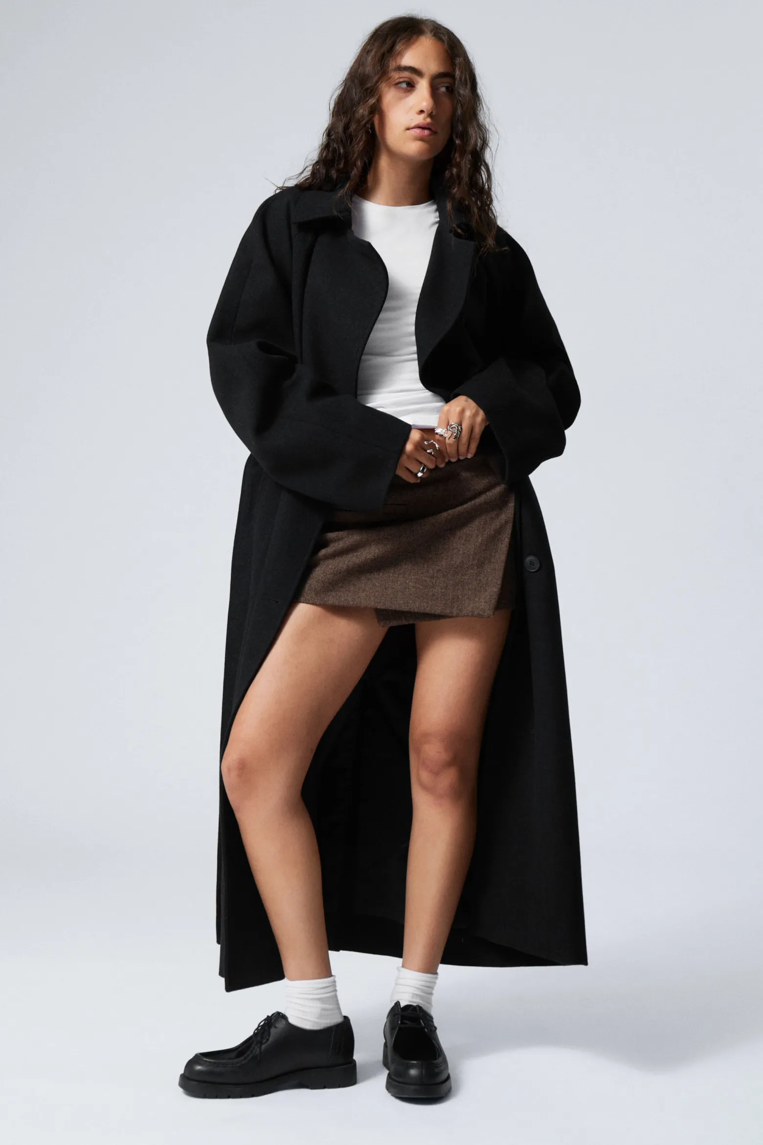ZWEIREIHIGER OVERSIZED-MANTEL AUS WOLLMISCHUNG|Weekday Best Sale